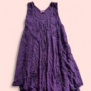 Ashley Taylor Deep Purple Hand-Embroidered Dress